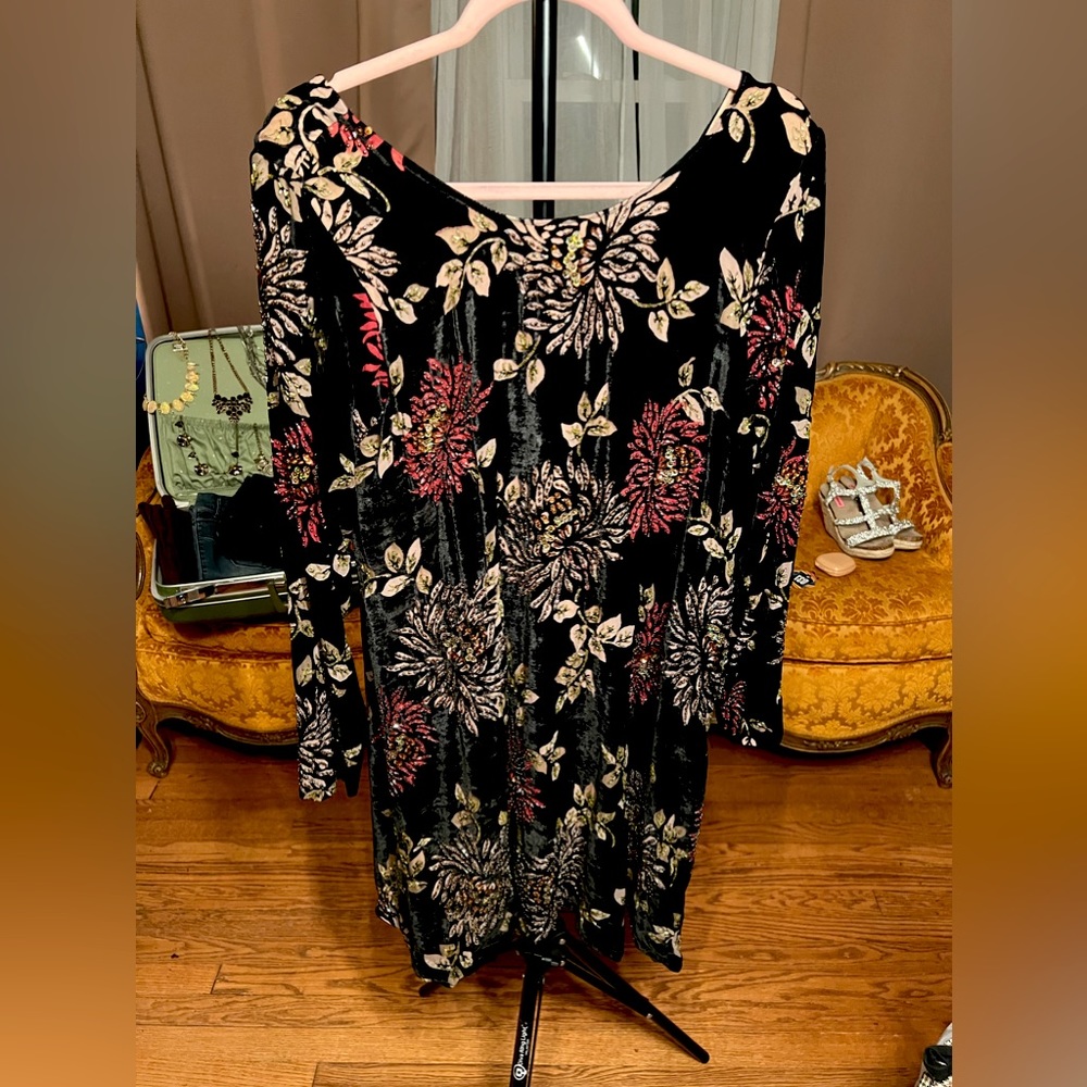 Velvet hand beaded dress